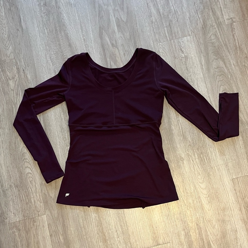Fabletics Women's Long Sleeve Top - Burgundy